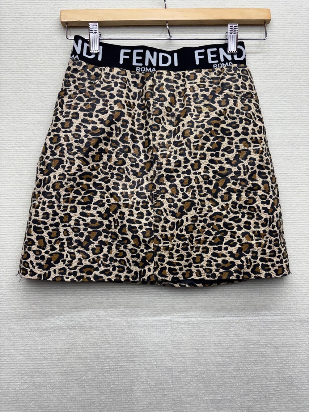 Leopard Print A-Line Skirt - Black & Brown small